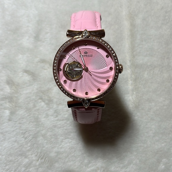 Empress Edith Semi-Skeleton leather band watch - Picture 7 of 10